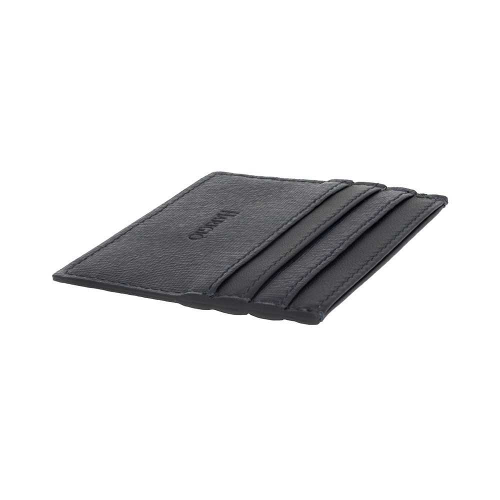 Portacarte di credito unisex vera pelle, portadocumenti tascabile blu